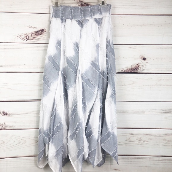 Sk46 Chico’s cotton boho distressed maxi skirt - Picture 3 of 6